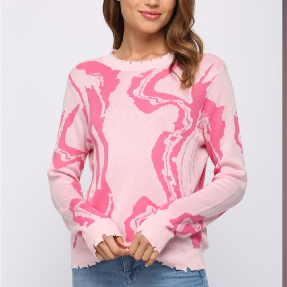 Fate Pink Swirl Sweater